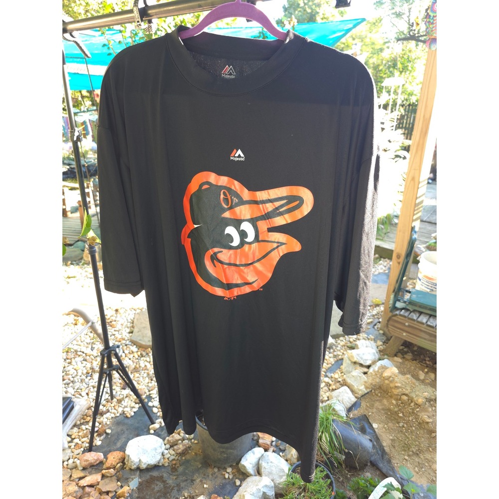 Majestic Baltimore Orioles MLB T-Shirt Mens 2XLT Black Baseball Graphic